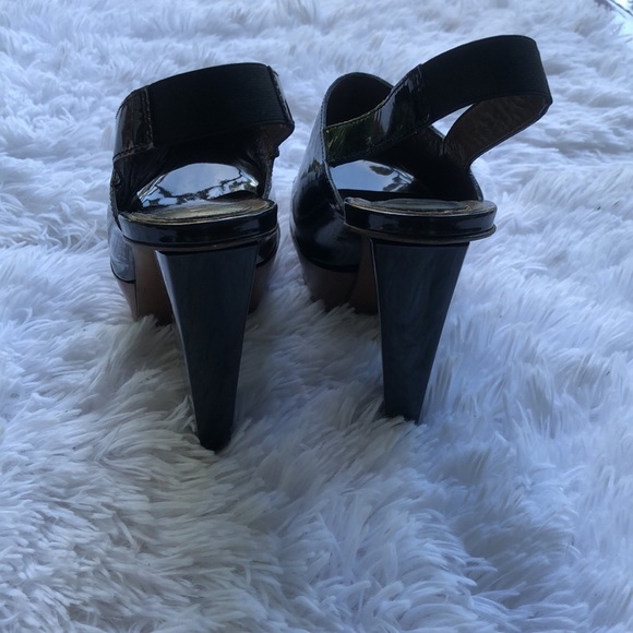 Marni Peep Toe slingback black platform patent leather sandals 38.5 US 8 - Picture 8 of 13